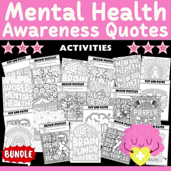 Preview of Mental health awareness Month Quotes Activities Games - Fun May Activities