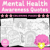 Mental health awareness Month Quotes Coloring Pages Sheets