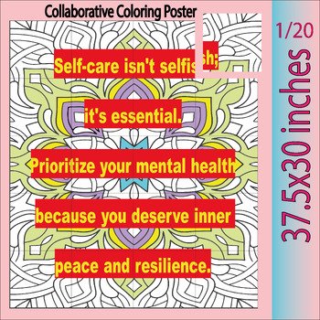 Preview of Mental health awareness zentangle collaborative poster| Bulletin Board Activity