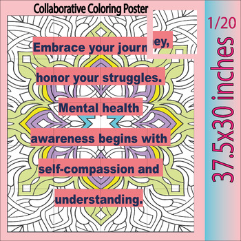 Preview of Mental health awareness zentangle collaborative poster| Bulletin Board Activity