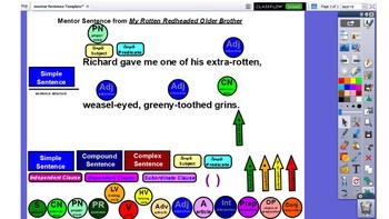 Preview of Mentor Sentence Flipchart Template for Promethean Boards