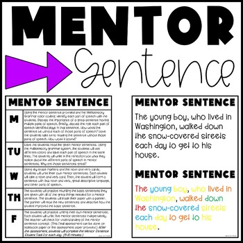 Preview of Mentor Sentence Lesson