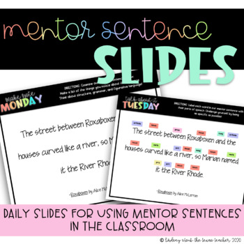Preview of Mentor Sentence Slides