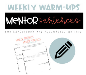 Preview of Mentor Sentence Warm-ups