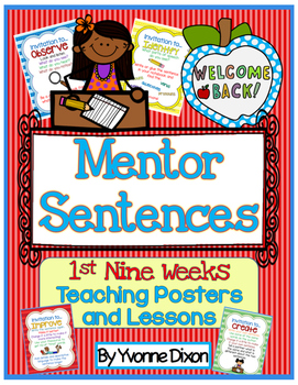 Preview of Mentor Sentences {1st Nine Weeks Teaching Posters and Lessons}