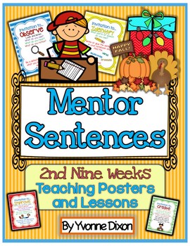 Preview of Mentor Sentences {2nd Nine Weeks Teaching Posters and Lessons}