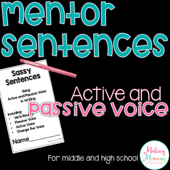 Preview of Mentor Sentences - Active and Passive Voice - Middle-High School