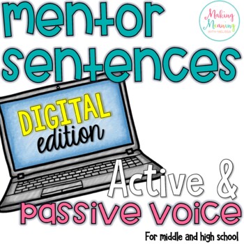 Preview of Mentor Sentences - Active and Passive Voice - Secondary - PAPERLESS