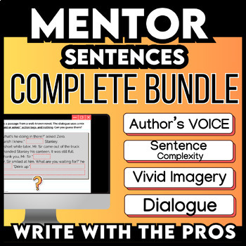 Preview of Mentor Sentences BUNDLE - Voice, Sentence Complexity, Vivid Imagery, Dialogue