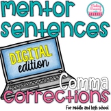 Mentor Sentences - Comma Rules for Middle and High School 