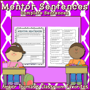 Mentor Sentences: Complete Sentences by TpT