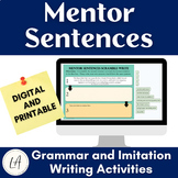 Mentor Sentences Digital Grammar Lessons Sentence Structur