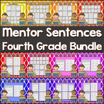 Preview of Mentor Sentences {Fourth Grade Bundle} Printable and Google Apps