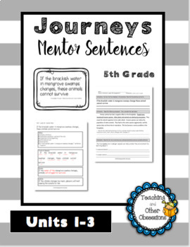 Mentor Sentences- Journeys 1-3 Grade 5 by and Other Obsessions