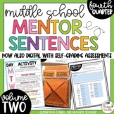 Mentor Sentences Middle School Grammar Lessons Activities 
