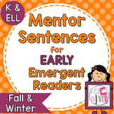 Mentor Sentences Mini-Unit: Fall/Winter Seasonal Books - Early Emergent Readers