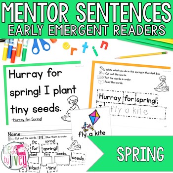 Preview of Mentor Sentences Mini-Unit: Spring Books for Early Emergent Readers