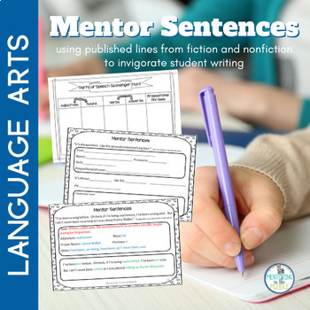 Preview of Mentor Sentences for Upper Elementary - Sentence Building using Mentor Texts 