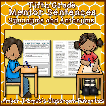 Shipley gæld barriere Mentor Sentences: Synonyms and Antonyms {Fifth Grade} by Amber Thomas