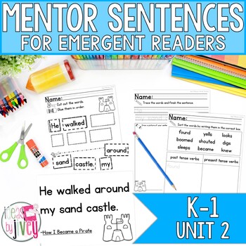 Preview of Mentor Sentences Unit 2: Ten Weeks of Lessons for Emergent Readers (K-1)
