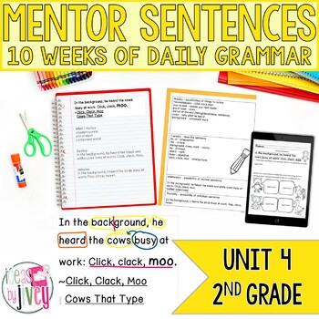 Preview of Mentor Sentences Unit: Daily Grammar Fourth 10 Weeks (Grade 2)