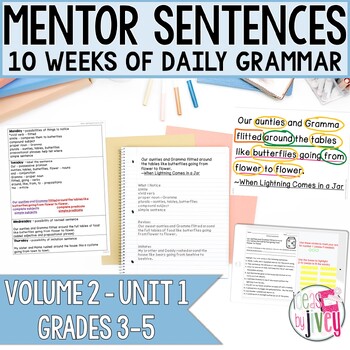 Preview of Mentor Sentences Unit: Daily Grammar Vol 2, First 10 Weeks (Grades 3-5)