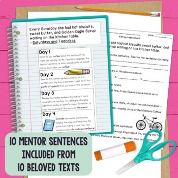 mentor sentences unit vol 1 first 10 weeks grades 3 5 by ideas by jivey