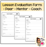 Mentor Teacher - Lesson Evaluation Form