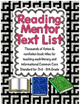 Preview of Mentor Text List Aligned With All Common Core Reading Standards