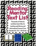 Mentor Text List Aligned With All Common Core Reading Standards