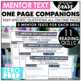 Book Companions for Mentor Texts - Reading Comprehension Skills