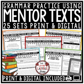 Preview of Mentor Sentences Texts ELA Writing Daily Grammar Skills Practice 3rd 4th Grade