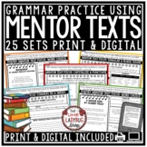 Mentor Sentences Texts ELA Writing Daily Grammar Skills Pr