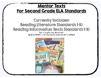 Preview of Mentor Texts For Second Grade Standards