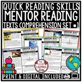 Mentor Texts Reading Passages and Comprehension Question 3