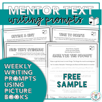 Preview of Mentor Texts Writing Prompts (Free Sample)