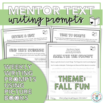 Preview of Mentor Texts Writing Prompts (Theme: Fall Fun)