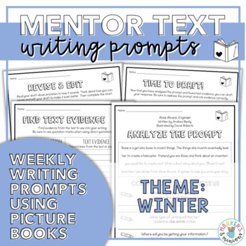 Preview of Mentor Texts Writing Prompts (Theme: Winter)