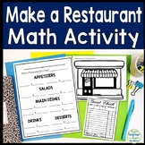 Menu Math: Create Your Own Restaurant Project | Restaurant