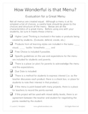 Menu Evaluation Checklist -  For Teachers