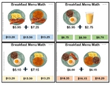 Menu Math Adding - Task Box Cards - Special Education Life Skills