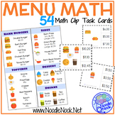 Menu Math Clip Cards: Real World Math for Elementary or Au