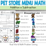 Menu Math Real World Addition and Subtraction of Money Pro