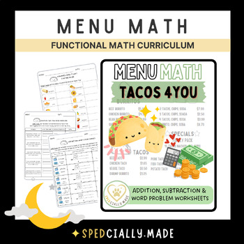 Preview of Menu Math ✦ Tacos 4You: Addition, Subtraction & Word Problems