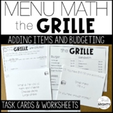 Adding, Budgeting-  Menu Math Activity with Task Cards