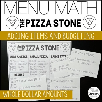Preview of Menu Math adding with whole dollars