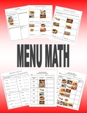Menu Math Workbook: Taco Restaurant  (special ed. life skills)