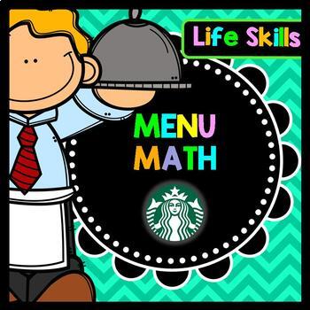 Preview of Life Skills Menu Math and Money Practice: Starbucks