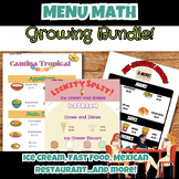 Menu Money Math GROWING BUNDLE Special Ed Life Skill Funct