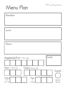 Preview of Menu Plan and Shopping List